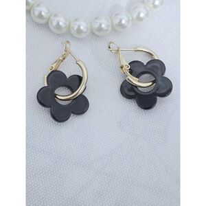 Flower Acrylic Fashion Hoop Earrings